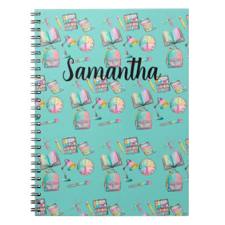School Supplies Spiral Notebook, Samantha Name  Notebook