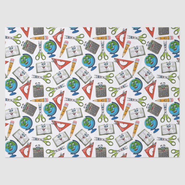 School Supplies Tissue Paper (Front)