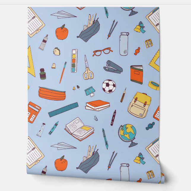 School Supplies Wallpaper (Unrolling)
