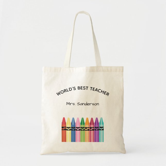 School Teacher Appreciation Crayons Tote Bag (Front)
