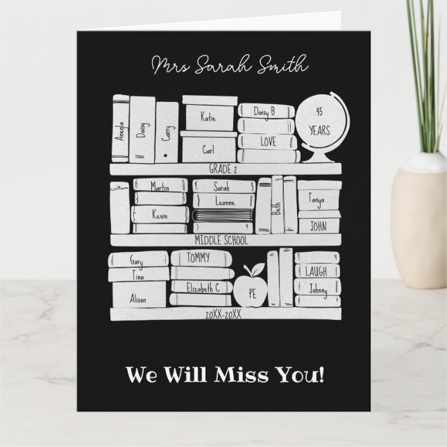 School teacher class book  card (Front)