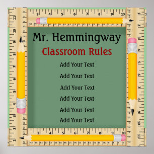 School Teacher Classroom Rules / Goals - SRF Poster