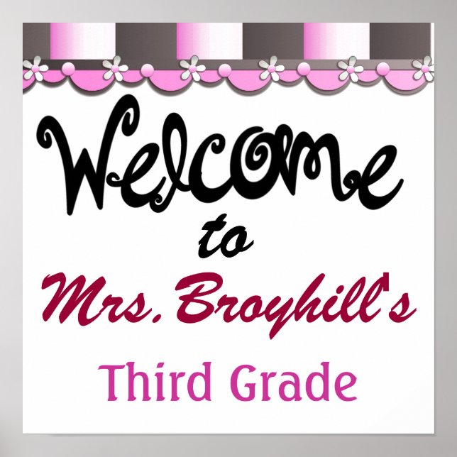 School - Teacher Classroom Welcome - SRF Poster (Front)