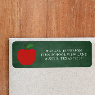 School Teacher Green Chalkboard Return Address Label