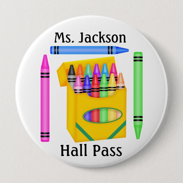 School Teacher Hall Pass - SRF 10 Cm Round Badge (Front)