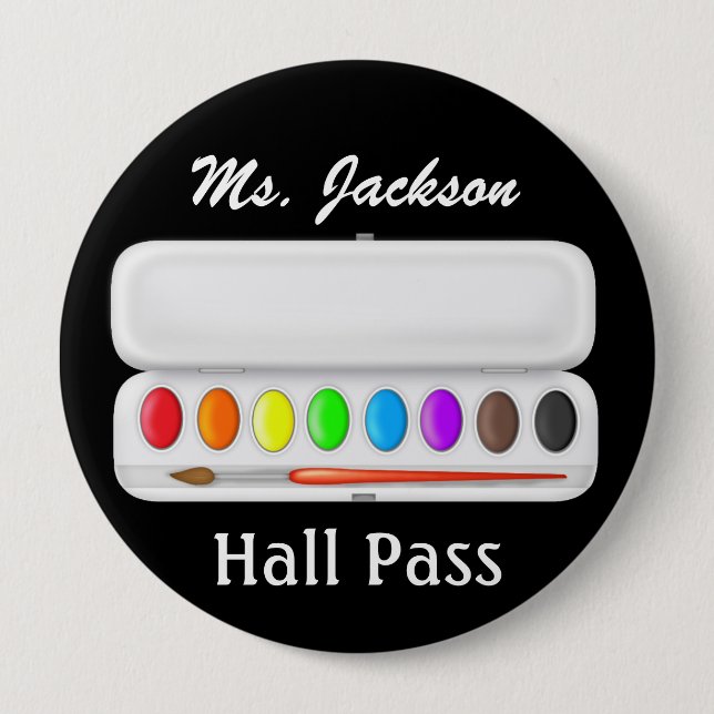 School Teacher Hall Pass - SRF 10 Cm Round Badge (Front)