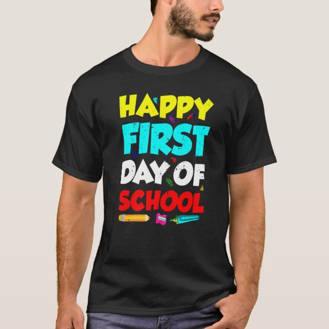 School Teacher Happy First Day Of School Squad T-Shirt (Front)