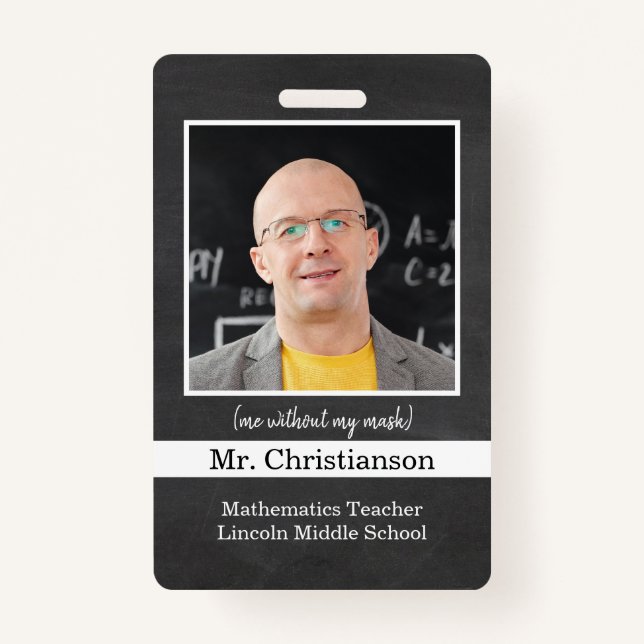 School Teacher Identification Badge customise ID Badge (Front)