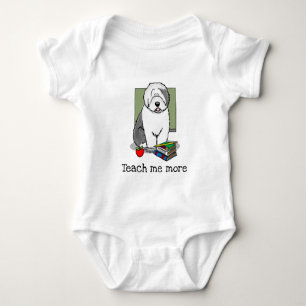 School Teacher Old English Sheepdog (Grey 1) Cute Baby Bodysuit