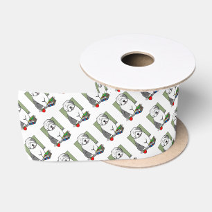 School Teacher Old English Sheepdog (Grey 1) Cute Satin Ribbon