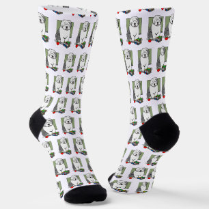 School Teacher Old English Sheepdog (Grey 1) Cute Socks