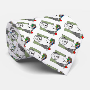 School Teacher Old English Sheepdog (Grey 1) Cute Tie