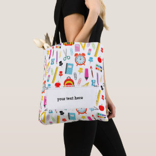 School Teacher Pattern Colorful Tote Bag