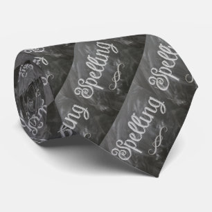 School Teacher Spelling Blackboard Chalk Necktie