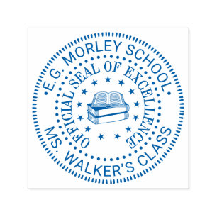 School Teacher Stars Books #1 Seal of Excellence Self-inking Stamp