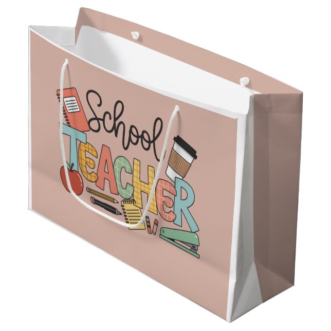 School Teacher Teaching Future Leaders Gifts Large Gift Bag (Front Angled)