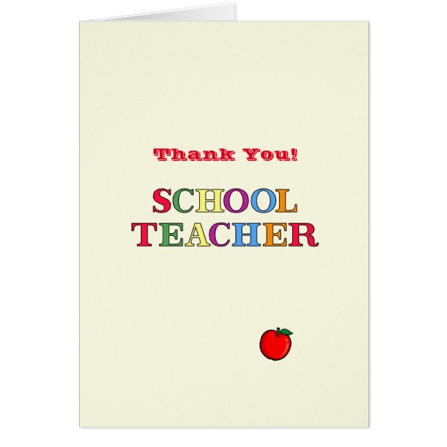 School Teacher Thank You Card (Front)