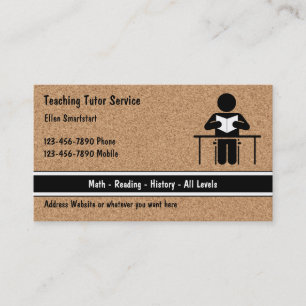 School Teacher Tutoring Business Cards