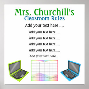 School Teacher's Classroom Rules by SRF Poster