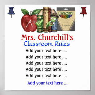 School Teacher's Classroom Rules . by SRF Poster