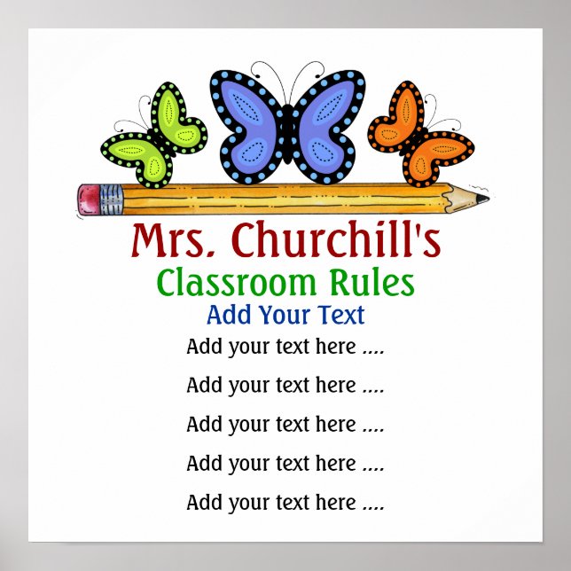 School Teacher's Classroom Rules - SRF Poster (Front)