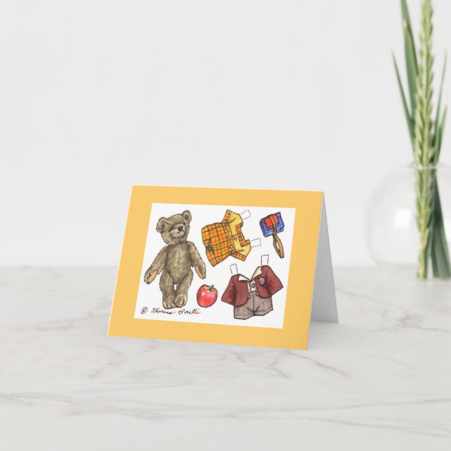 school teddy note card (Front)