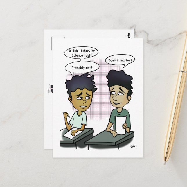 School Test Funny Postcard (Front/Back In Situ)