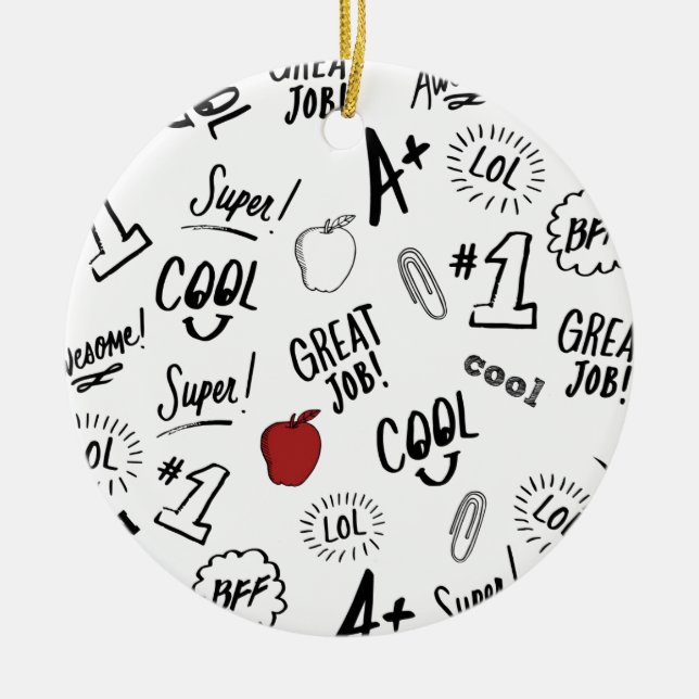 School Time Ceramic Ornament (Front)