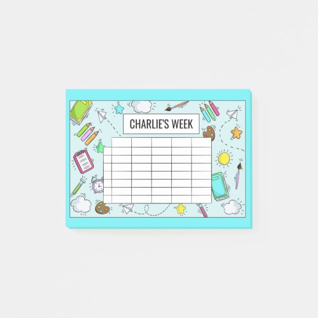 School Timetable custom name notes (Front)