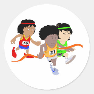 School Track Team Classic Round Sticker
