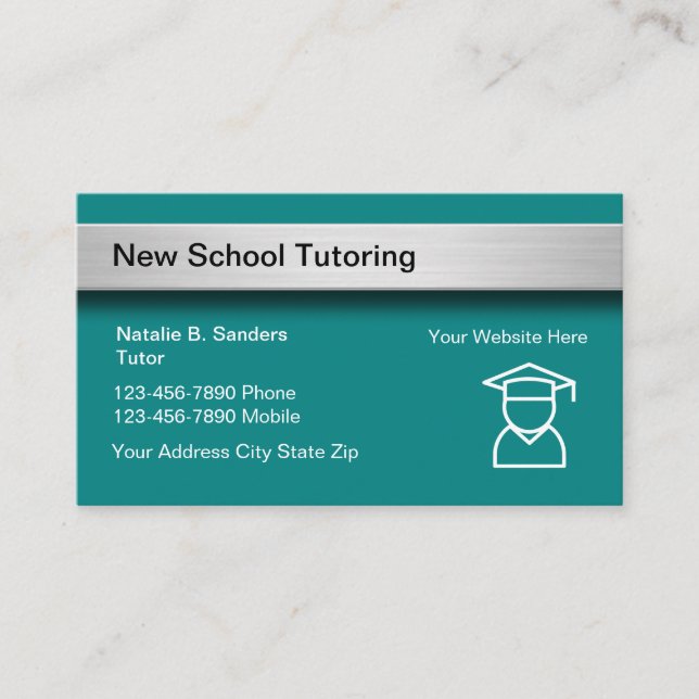 School Tutoring Education Business Card (Front)