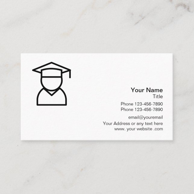 School Tutoring Educational Logo Business Card (Front)