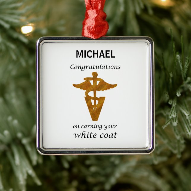 School Veterinary White Coat Ceremony Metal Ornament (Tree)