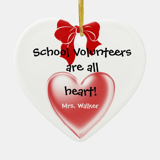 School Volunteer Christmas Ornament (Front)
