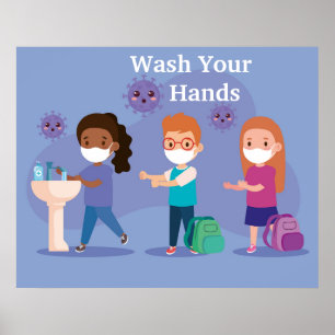School Wash Your Hands Poster