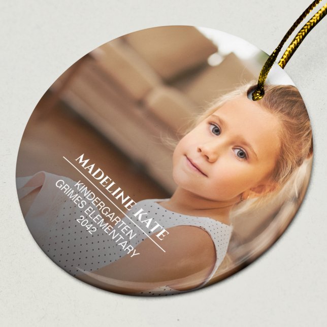 School Year Keepsake Photo Ceramic Ornament (Creator Uploaded)