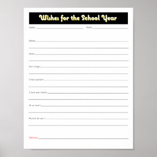 School Year Parents Wishes Printable Download Poster