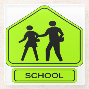 School Zone Glass Coaster