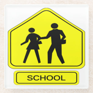 School Zone Glass Coaster
