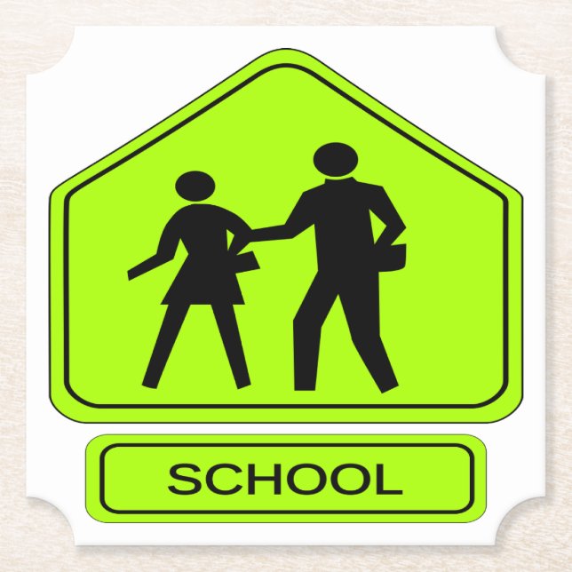 School Zone Paper Coaster (Front)