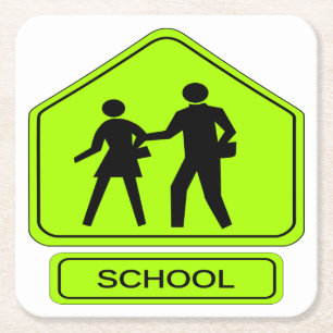School Zone Square Paper Coaster