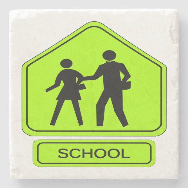 School Zone Stone Coaster (Front)
