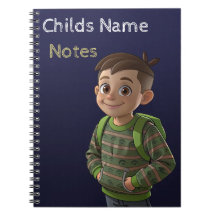 Schoolboy with backpack Notes  Notebook