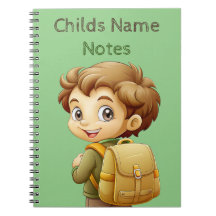 Schoolboy with backpack Notes  Notebook