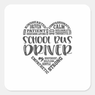 Schoolbus driver, school bus driver square sticker