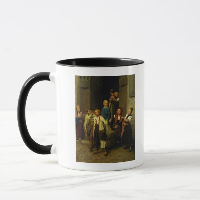 Schoolchildren Watching a Boy Cry, 1861 Mug (Left)