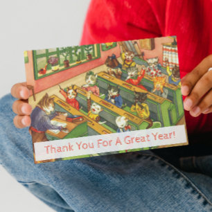 Schoolclass with kittens Teacher Appreciation card