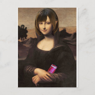 Schoolgirl style Mona Lisa Postcard