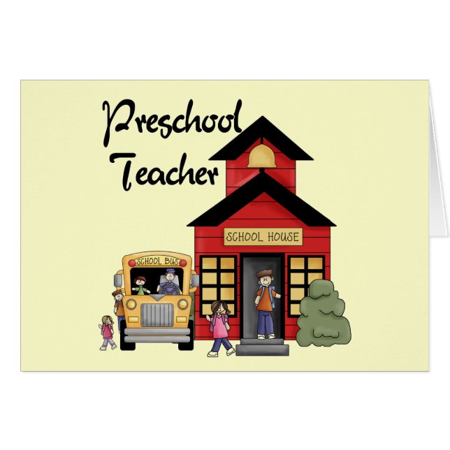 Schoolhouse Preschool Teacher Tshirts and Gifts (Front Horizontal)