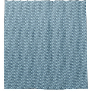 Schooling Fish Scale Pattern Blue Shower Curtain